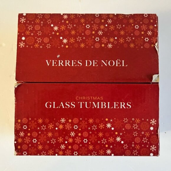 Set of 4 Christmas Glass Tumblers - Snowman Design, Gold Rim - Picture 7 of 12